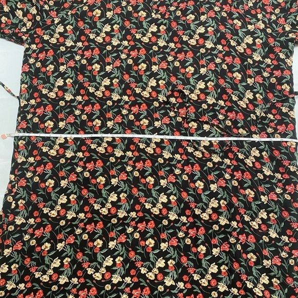 Draper James Dress Womens 2X Black Floral Long Sleeve Belted Sheath Boho - Picture 10 of 12